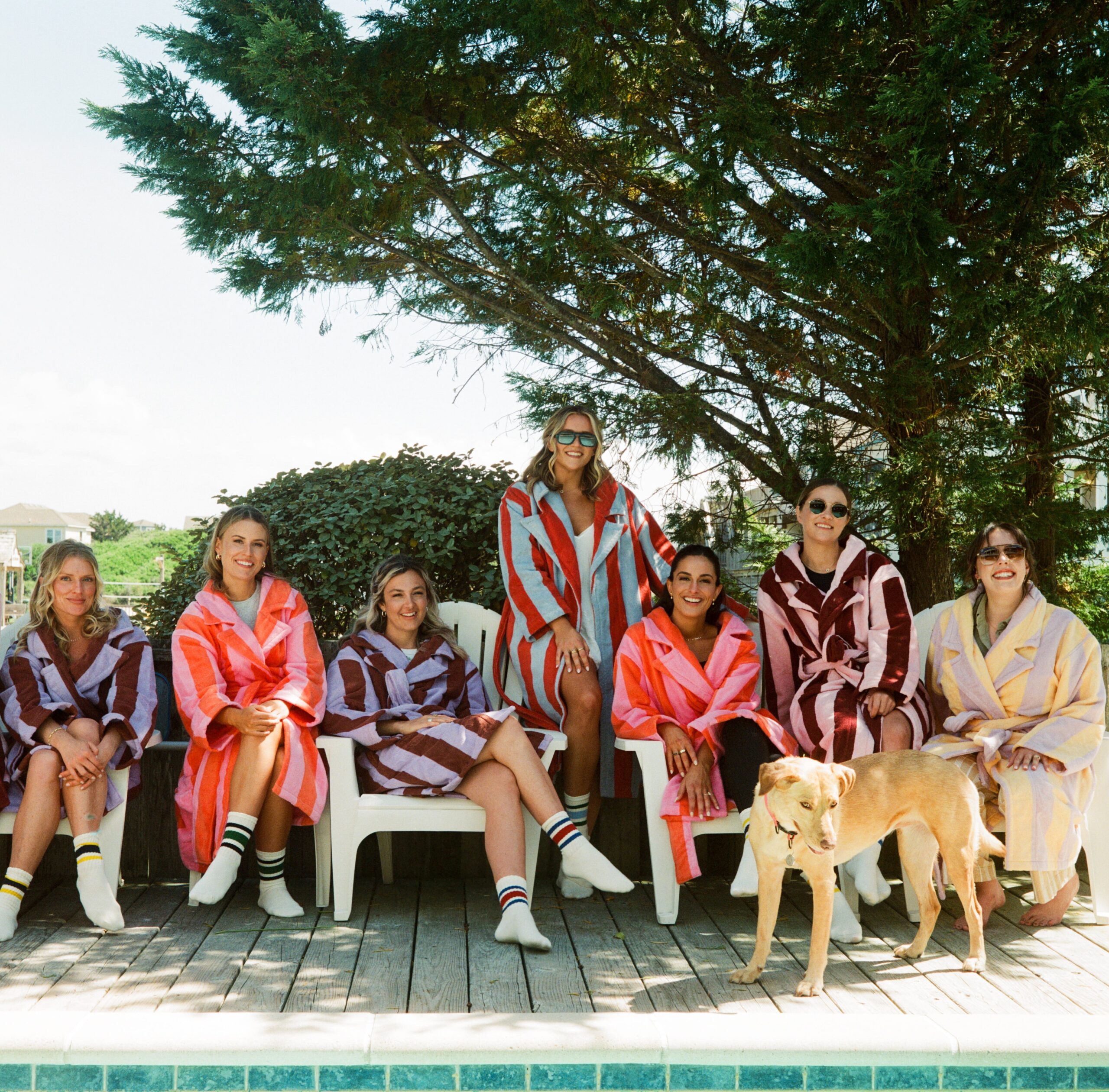 whalehead club wedding party in robes