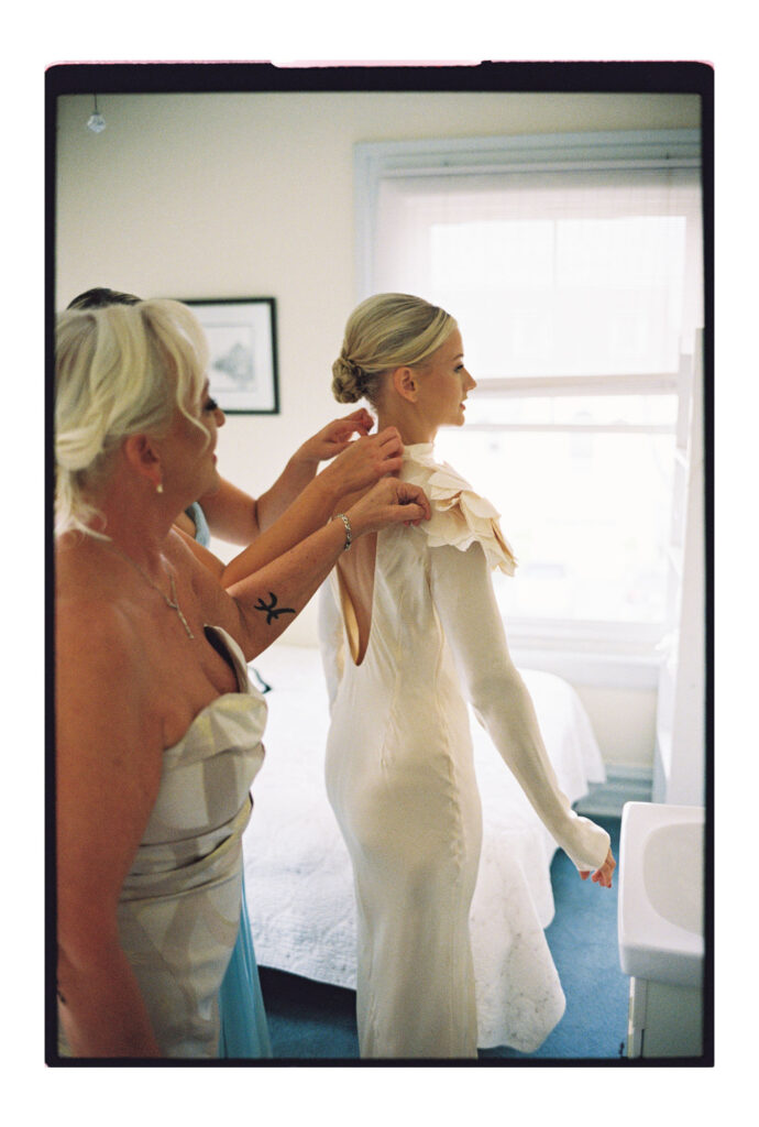 Bride getting ready near Sea Girt Parker House wedding venue