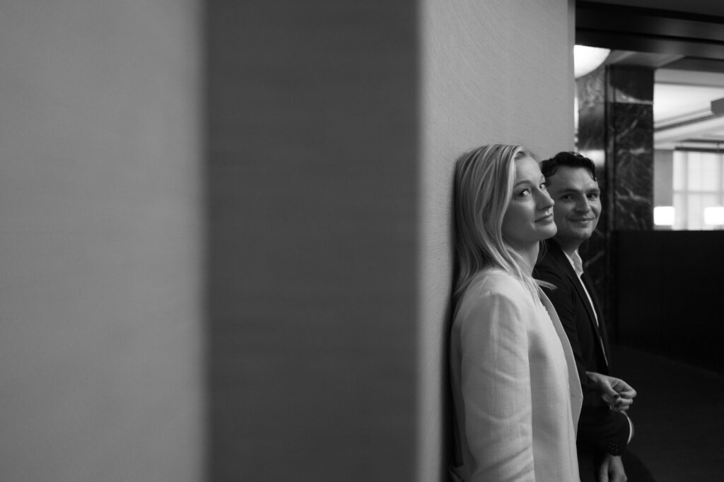 Couple waiting to elope in NYC at City Hall