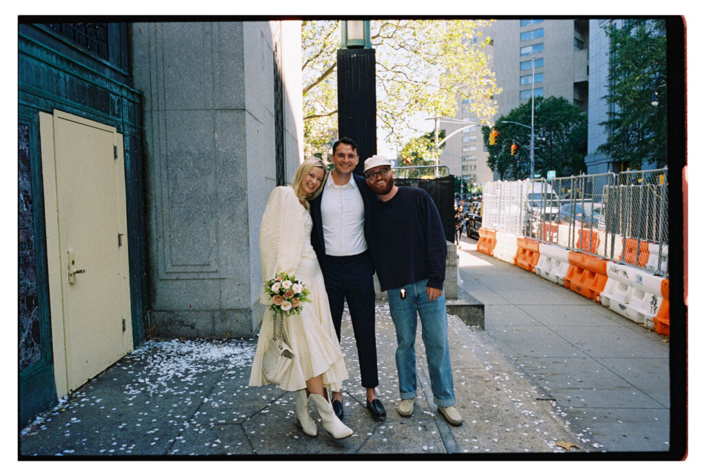 christian noble with couple after their nyc elopement at city hall