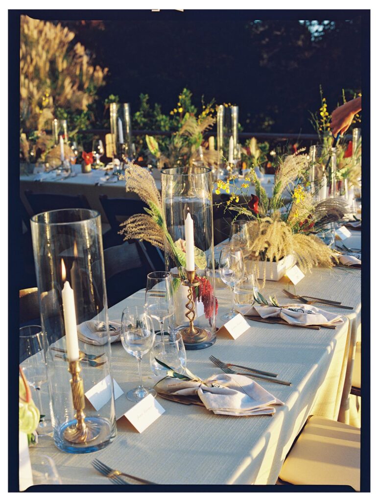 big sur wedding photos of decor at wedding reception